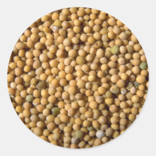 Gelbe Senfkörner Runder Aufkleber