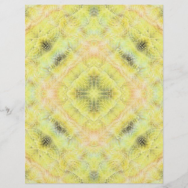 Gelbe Serene Gärten Bulk Scrapbook Papier Seiten (Vorne)