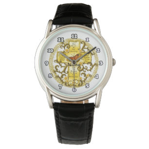 Gelbe Serenity Kreuz Armbanduhr