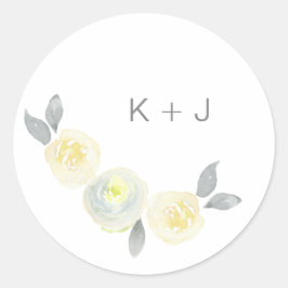 Gelbe Siegel mit Initialen Runder Aufkleber