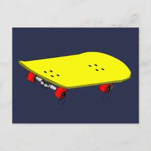 Gelbe Skateboard cool Postkarte