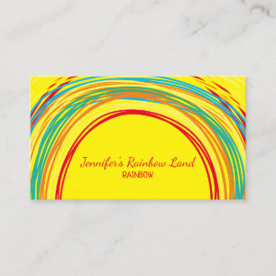 Gelbe Skizze Kinder malen Regenbogen Visitenkarte