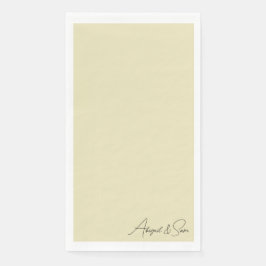 Gelbe Skriptnamen Hochzeit Serviette
