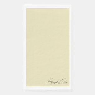 Gelbe Skriptnamen Hochzeit Serviette