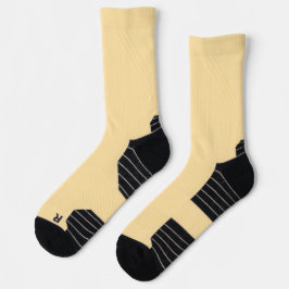gelbe Socken mit schwarzen Zehen und Fersen