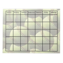 Gelbe Softball-Multiball-Kalender-Blank