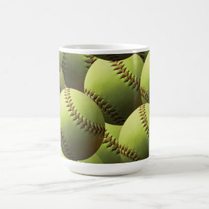 Gelbe Softball-Tapete Tasse