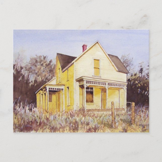 Gelbe Sommer-Zuhause - Postkarte (Vorderseite)