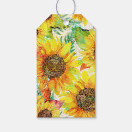 Gelbe Sommerblumen Geschenkanhänger