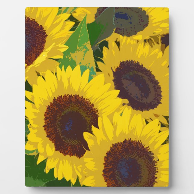 Gelbe Sommersonnenblumen Fotoplatte (Vorderseite)