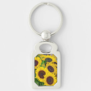 Gelbe Sommersonnenblumen Schlüsselanhänger