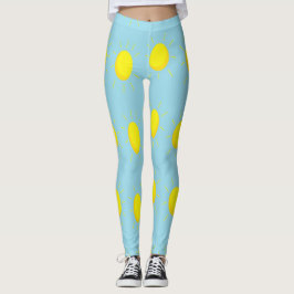 Gelbe Sonne in Blau Leggings
