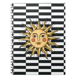 Gelbe Sonne mit Gesicht Notizblock