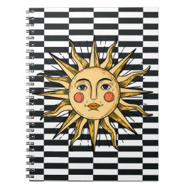 Gelbe Sonne mit Gesicht Notizblock