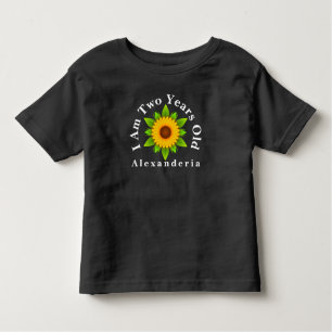 Gelbe Sonnenblume addieren Namen, ich sind 2 Jahre Kleinkind T-shirt