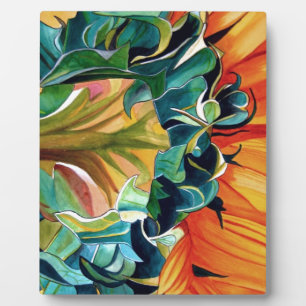 Gelbe Sonnenblume Aquarellmalerei Fotoplatte