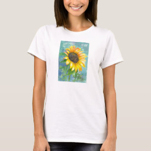 Gelbe Sonnenblume Aquarellmalerei T-Shirt