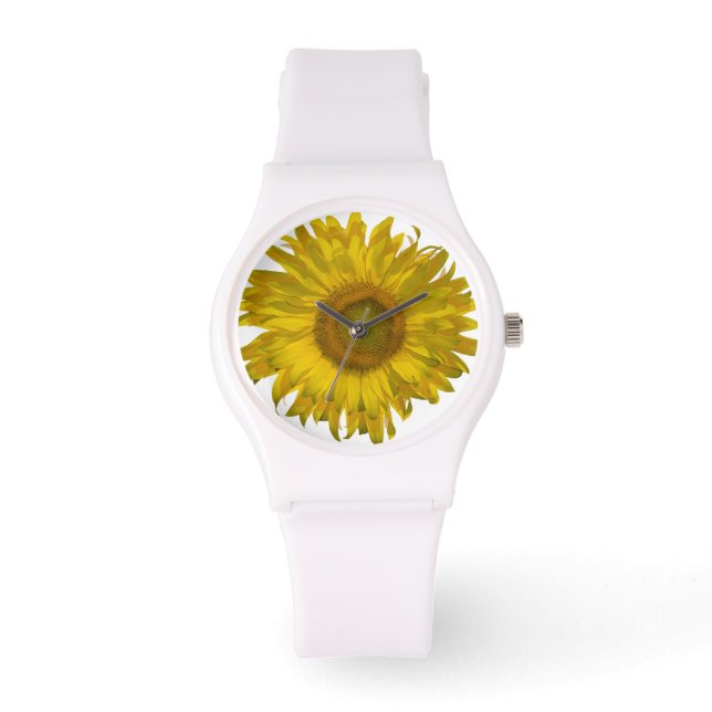 Gelbe Sonnenblume Armbanduhr (Vorderseite)