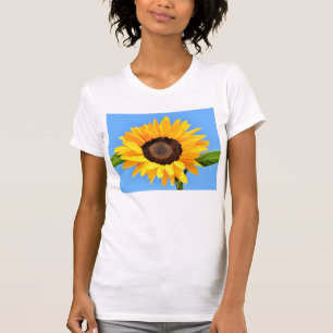 Gelbe Sonnenblume auf blauem Himmel - Sommer  T-Shirt