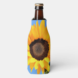 Gelbe Sonnenblume auf Blue Sky Bottle Cooler Flaschenkühler