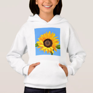 Gelbe Sonnenblume auf Blue Sky Hoodie