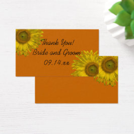 Gelbe Sonnenblume auf Orangen Gastgeschenk Hochzei