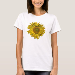 Gelbe Sonnenblume-Braut-Hochzeit T-Shirt