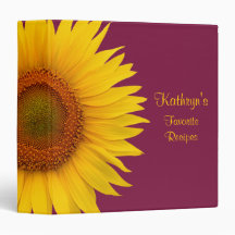 Gelbe Sonnenblume Burgund Recipe Binder
