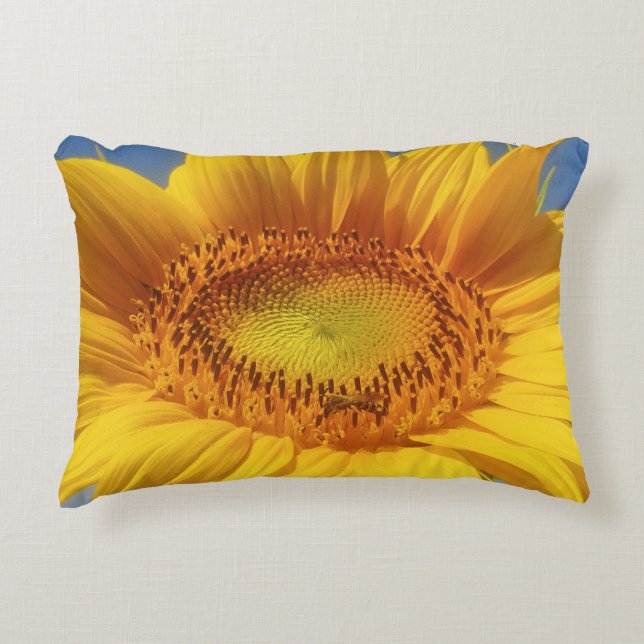 Gelbe Sonnenblume Dekokissen (Vorderseite)