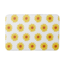 Gelbe Sonnenblume Einfache Blume Muster Badematte