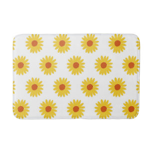 Gelbe Sonnenblume Einfache Blume Muster Badematte