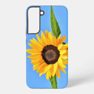 Gelbe Sonnenblume gegen Sonne an blauem Himmel Samsung Galaxy Hülle
