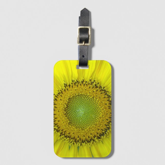 Gelbe Sonnenblume Gepäckanhänger (Vorderseite Vertikal)