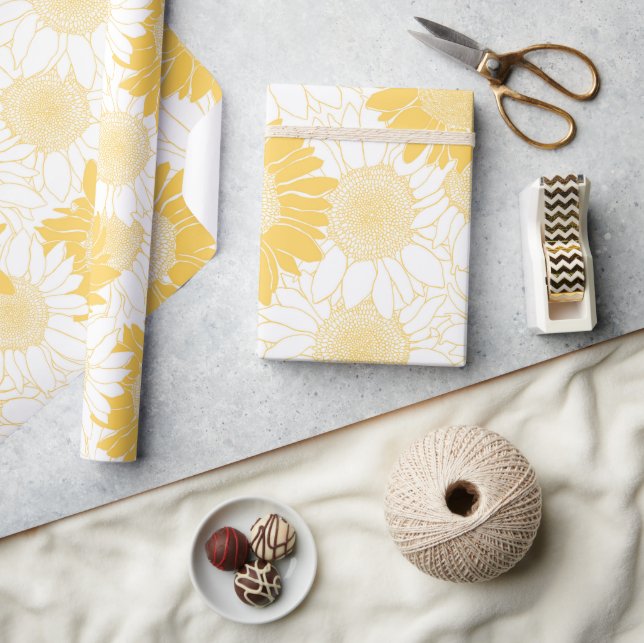 Gelbe Sonnenblume Geschenkpapier (Kunsthandwerk)