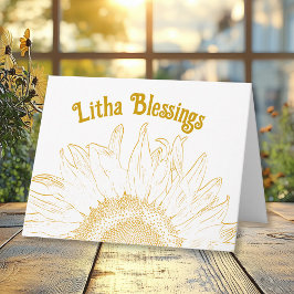 Gelbe Sonnenblume Grafik Litha Sommersonne Karte