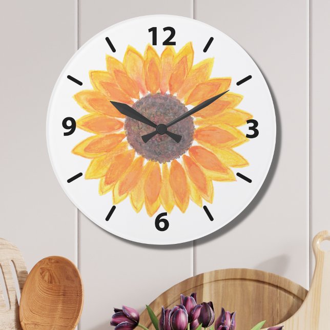 Gelbe Sonnenblume Große Uhr (Von Creator hochgeladen)