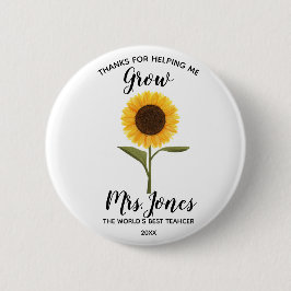 Gelbe Sonnenblume hilft mir zu wachsen Button