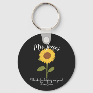 Gelbe Sonnenblume hilft mir zu wachsen Schlüsselanhänger