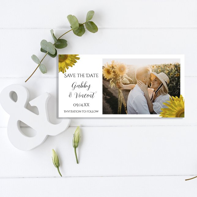 Gelbe Sonnenblume Hochzeit Speichern Sie die Datum Save The Date (Von Creator hochgeladen)