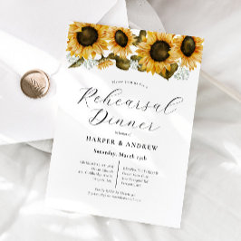 Gelbe Sonnenblume Hochzeitsessen Probe Einladung