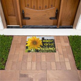Gelbe Sonnenblume Howdy Ya'll Welcome Door Mat Fußmatte