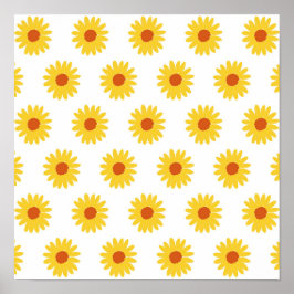 Gelbe Sonnenblume Hübsch Retro Y2K Muster Poster