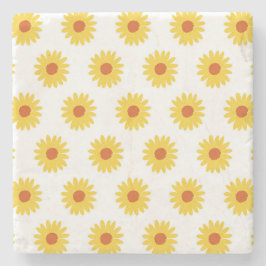 Gelbe Sonnenblume Hübsch Retro Y2K Muster Steinuntersetzer