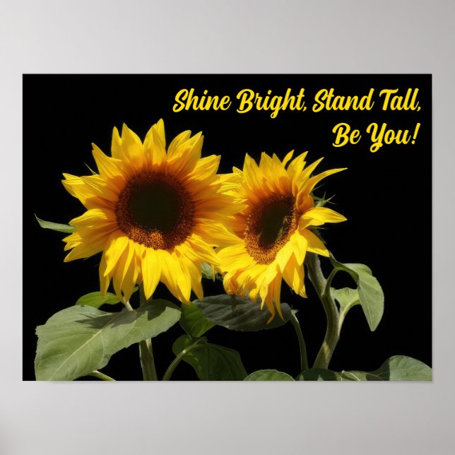 Gelbe Sonnenblume Inspiration Poster (Vorne)