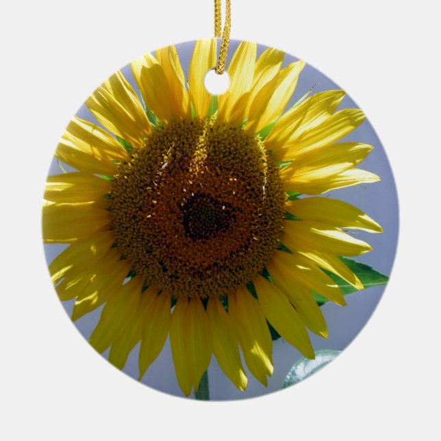 Gelbe Sonnenblume Keramik Ornament (Vorne)