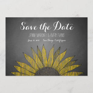 Gelbe Sonnenblume-Kreide Save the Date