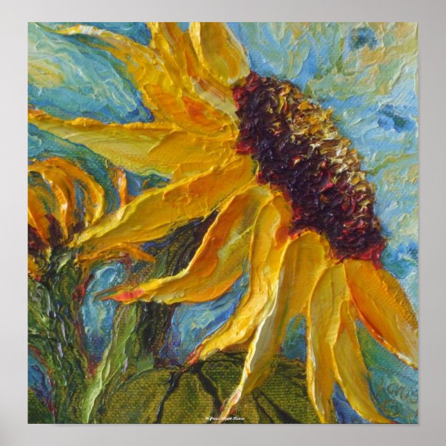 Gelbe Sonnenblume Kunsthandwerk Poster (Vorne)
