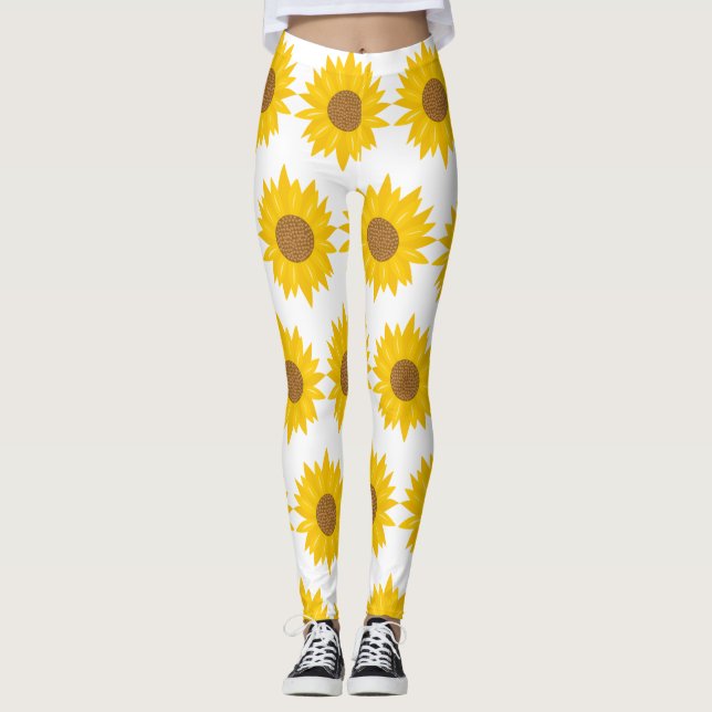 Gelbe Sonnenblume Leggings (Vorderseite)
