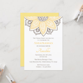 Gelbe Sonnenblume Mandala | Annaprashan Einladung