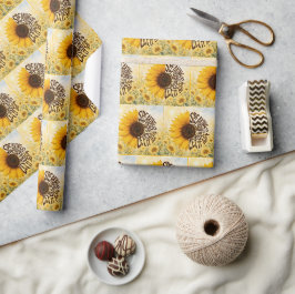 Gelbe Sonnenblume mit aufmunterndem Zitat Geschenkpapier